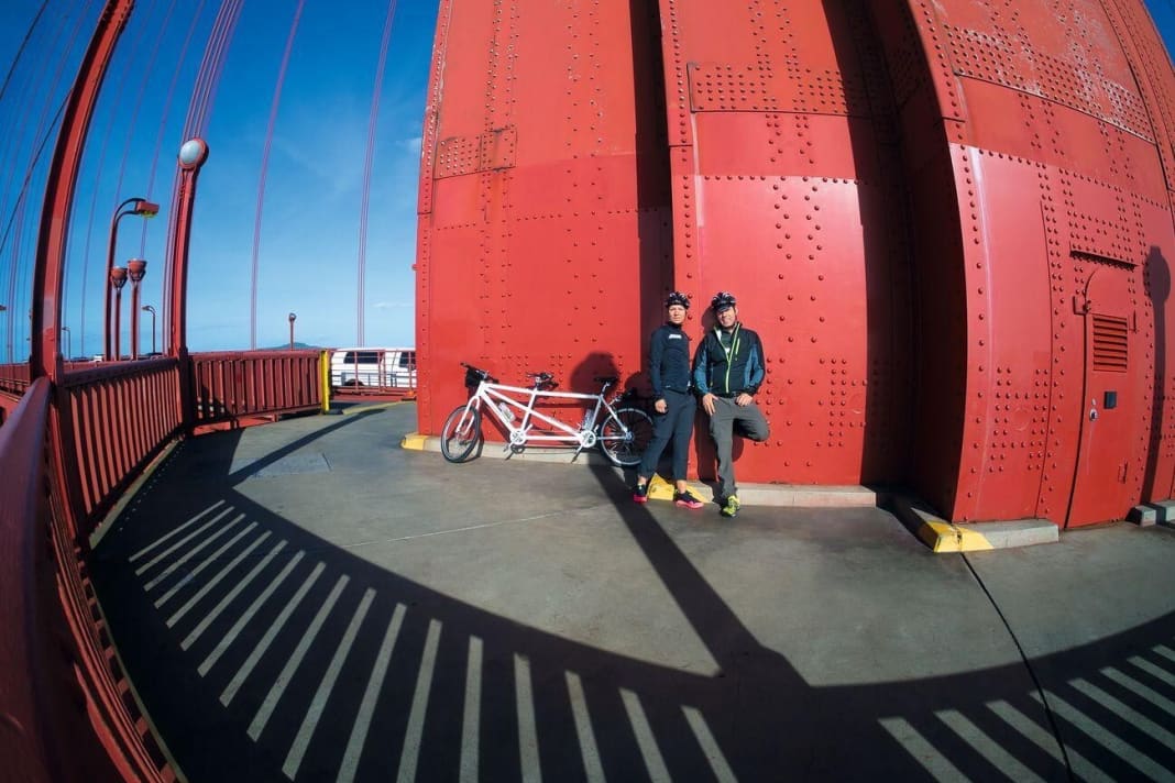 Start auf der Golden Gate Bridge San Francisco.