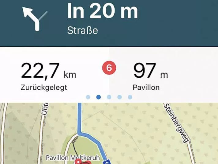 Ausschnitt von komoot 