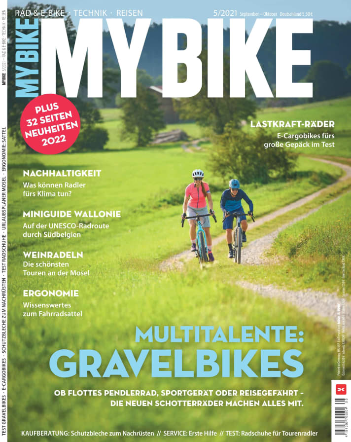   MYBIKE 5/2021 – jetzt im Handel. Bestellen Sie MYBIKE <a href="https://www.delius-klasing.de/mybike" target="_blank" rel="noopener noreferrer nofollow">versandkostenfrei nach Hause</a>  , als  <a href="https://digital.mybike-magazin.de/de/profiles/0e8d5977a733/editions" target="_blank" rel="noopener noreferrer nofollow">Digital-Ausgabe</a>   oder lesen Sie  MYBIKE in der App für Ihr  <a href="https://apps.apple.com/de/app/mybike-magazin/id857576683" target="_blank" rel="noopener noreferrer nofollow">Apple-iOS</a> -  oder  <a href="https://play.google.com/store/apps/details?id=de.delius_klasing.trekkingbike" target="_blank" rel="noopener noreferrer nofollow">Android</a> -Gerät. Besonders günstig und bequem erleben Sie  MYBIKE <a href="https://www.delius-klasing.de/mybike-lesen-wie-ich-will" target="_blank" rel="noopener noreferrer nofollow">im Abo</a> . 
