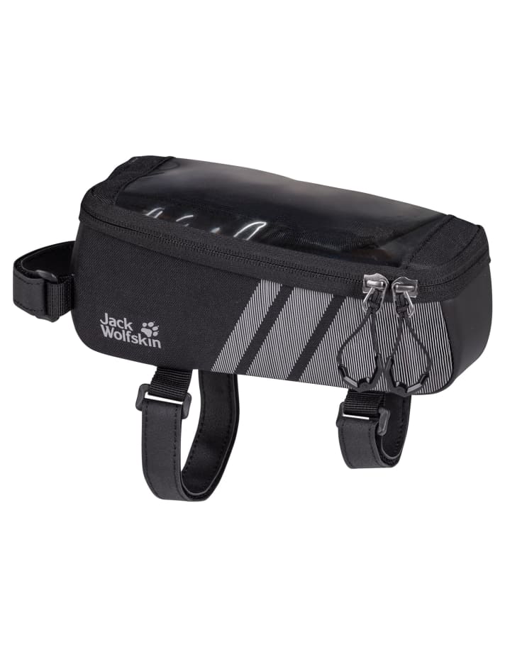   Die clevere TOP TUBE BAG (0,8l Volumen) bietet leichten Zugriff, selbst während der Fahrt, denn sie ist mit drei Klettschlaufen rutschfest an Oberrohr und Steuerrohr angebracht. Eine Tasche mit transparentem Fenster sorgt für klare Sicht auf das Handy-Display und Karten und schützt sie gleichzeitig vor Witterungseinflüssen. Gewicht: 150 g; VK: 39,95 €
