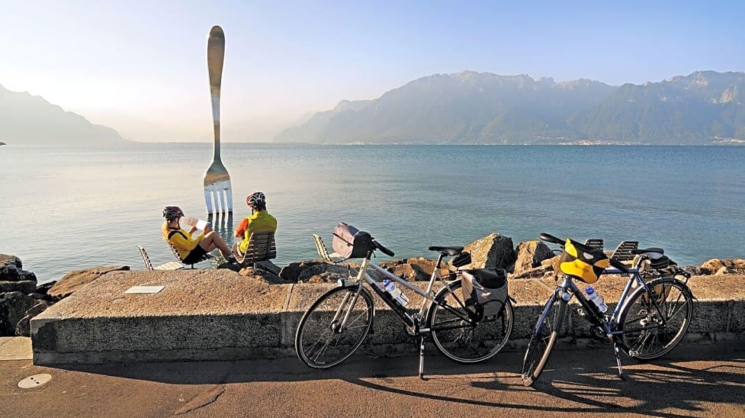 die kúrzete route mit dem fahrrad nach genf