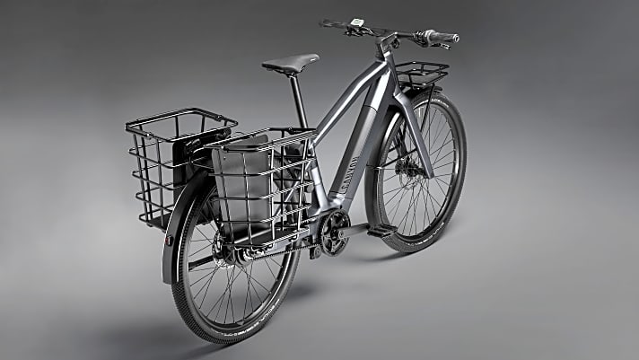   Optional sind auch Designer-Körbe für dieses E-Bike von Canyon erhältlich.