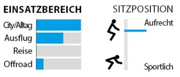 Statistik zu den Einsatzbereichen und der Sitzposition.